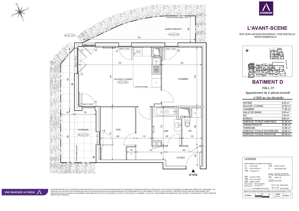 
																			2 pièces – 
																		RDC – 61m² - 1 216,46 € - Photo #1