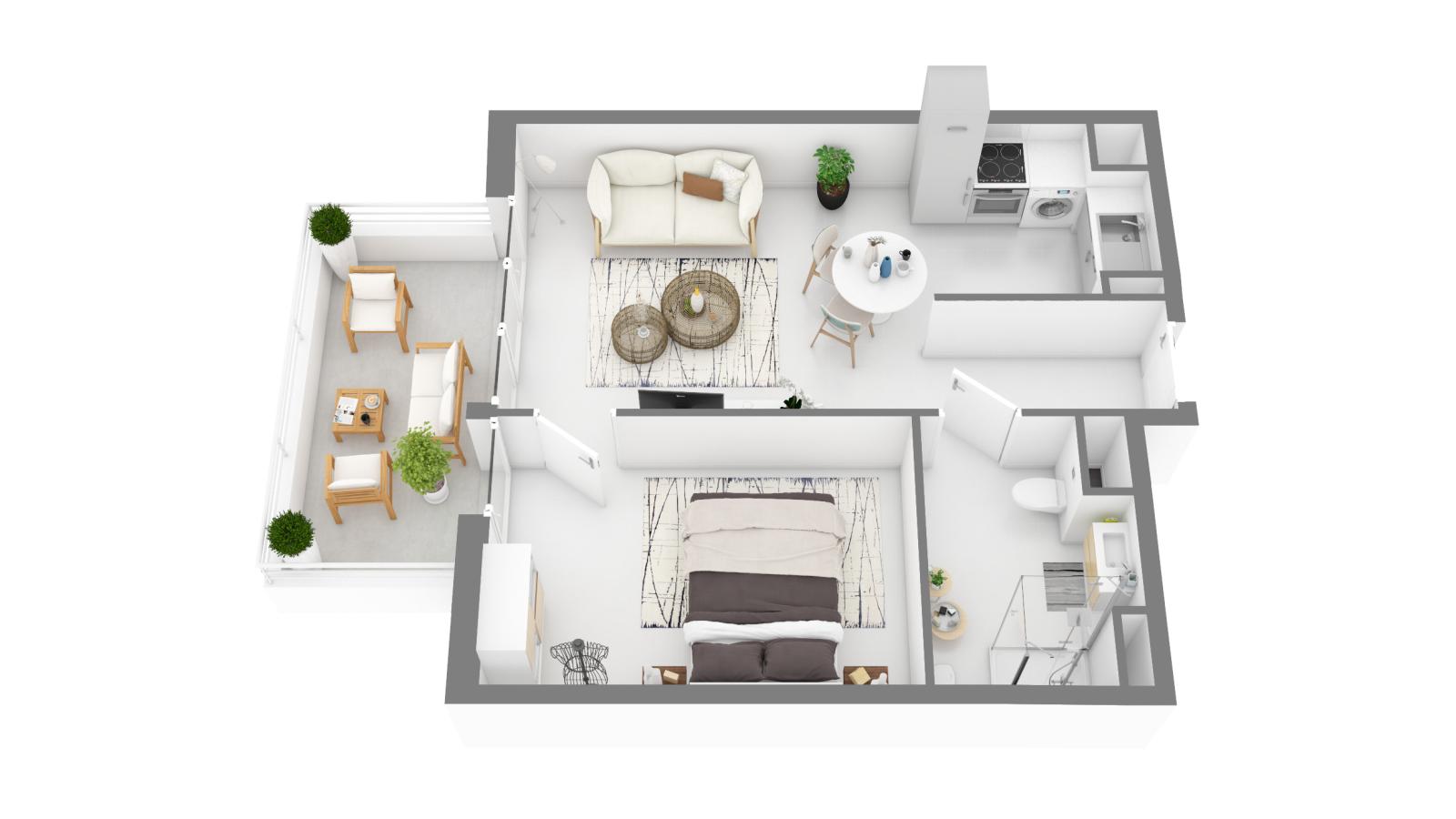 
																			2 pièces - 
																		4ème étage - 38m² - 863,15 € - Photo #1