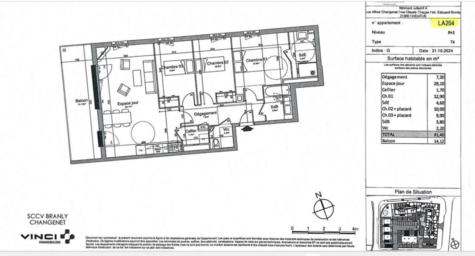 
																																							4 pièces - 
																																						2ème étage - 80m² - 1 034,71 € - Photo #7