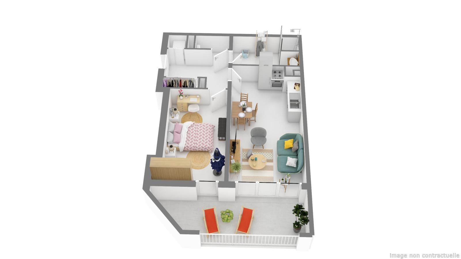 
																			2 pièces - 
																		2ème étage - 50m² - 779,87 € - Photo #0