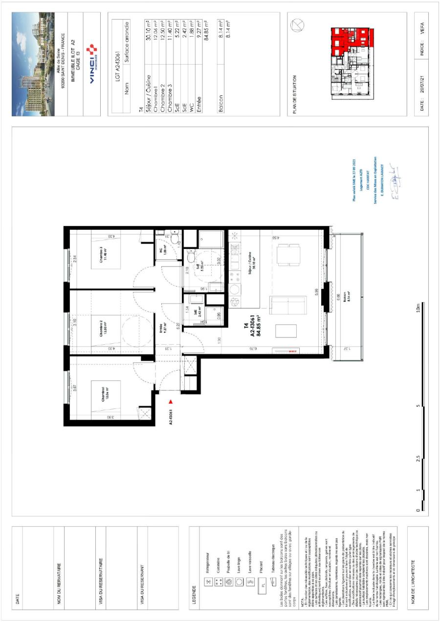 
																			4 pièces - 
																		6ème étage - 85m² - 1 643,47 € - Photo #0