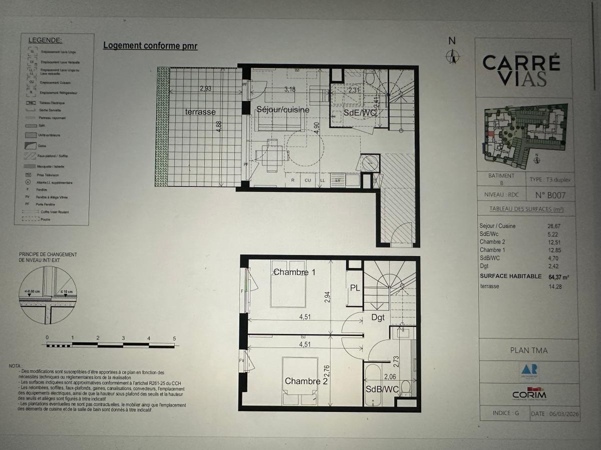 
																			3 pièces - 
																		RDC - 66m² - 802,91 € - Photo #1
