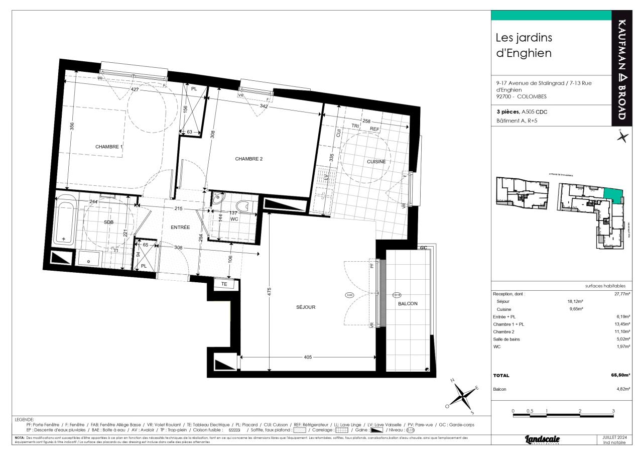 
																			3 pièces - 
																		5ème étage - 66m² - 1 581,74 € - Photo #0