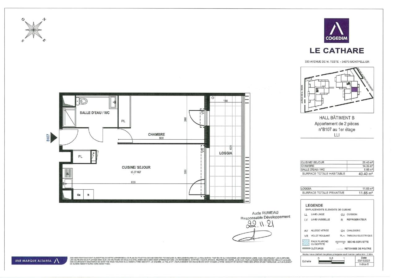 2 pièces - 1er étage - 49m² - 713,05 € - Photo #5