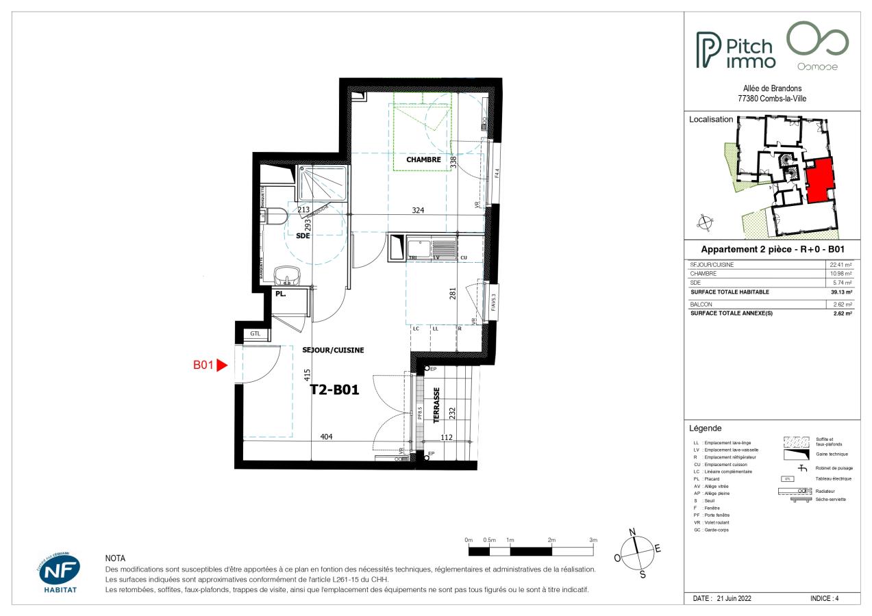 
																																							2 pièces – 
																																						RDC – 39m² - 804,52 € - Photo #1