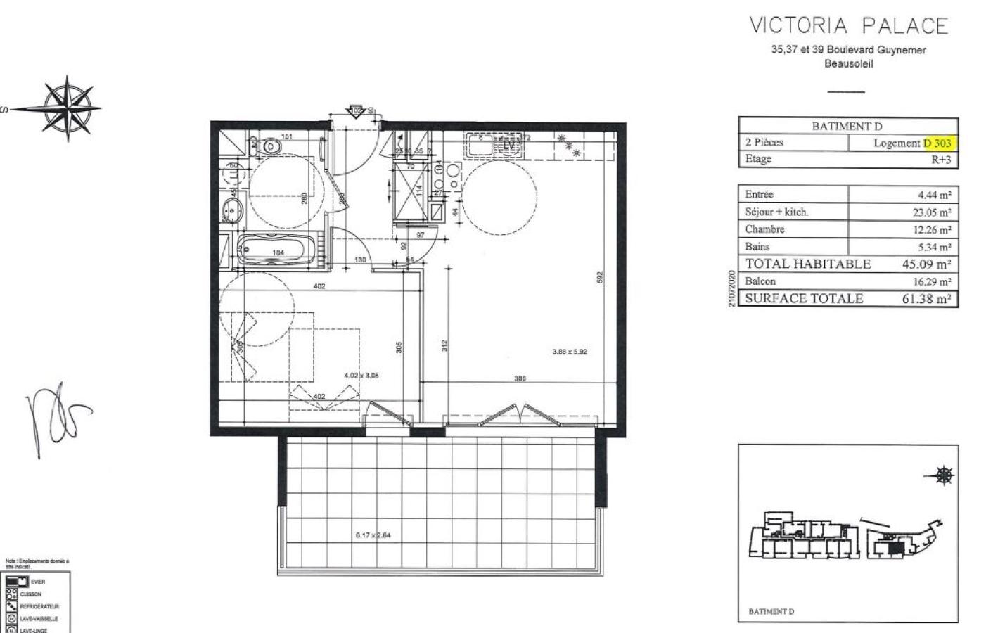 
																																							2 pièces - 
																																						3ème étage - 45m² - 1 424,13 € - Photo #2