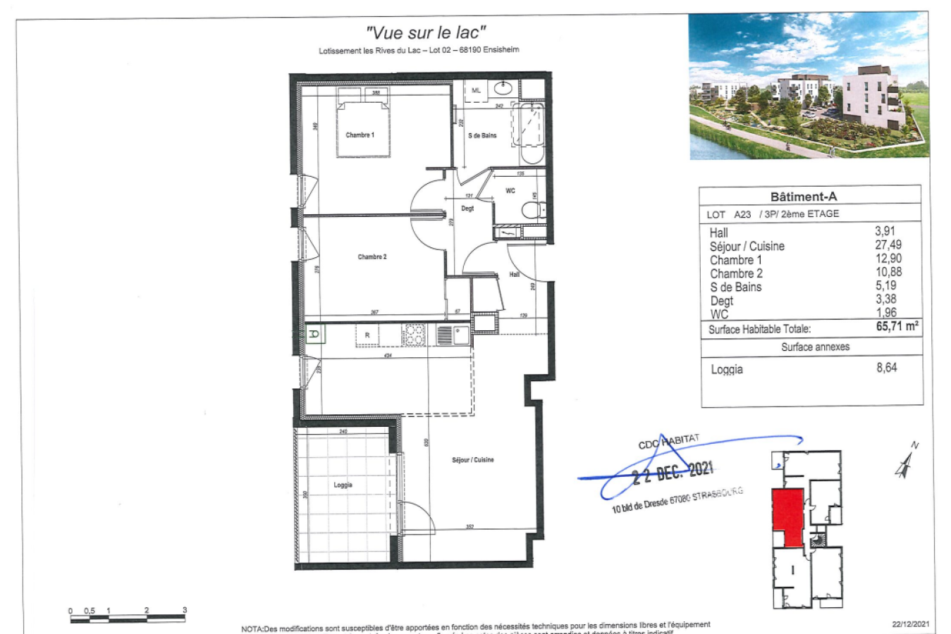 
																			3 pièces - 
																		2ème étage - 66m² - 736,55 € - Photo #0