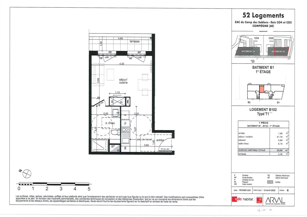 
																																							1 pièce - 
																																						1er étage - 31m² - 575,02 € - Photo #2