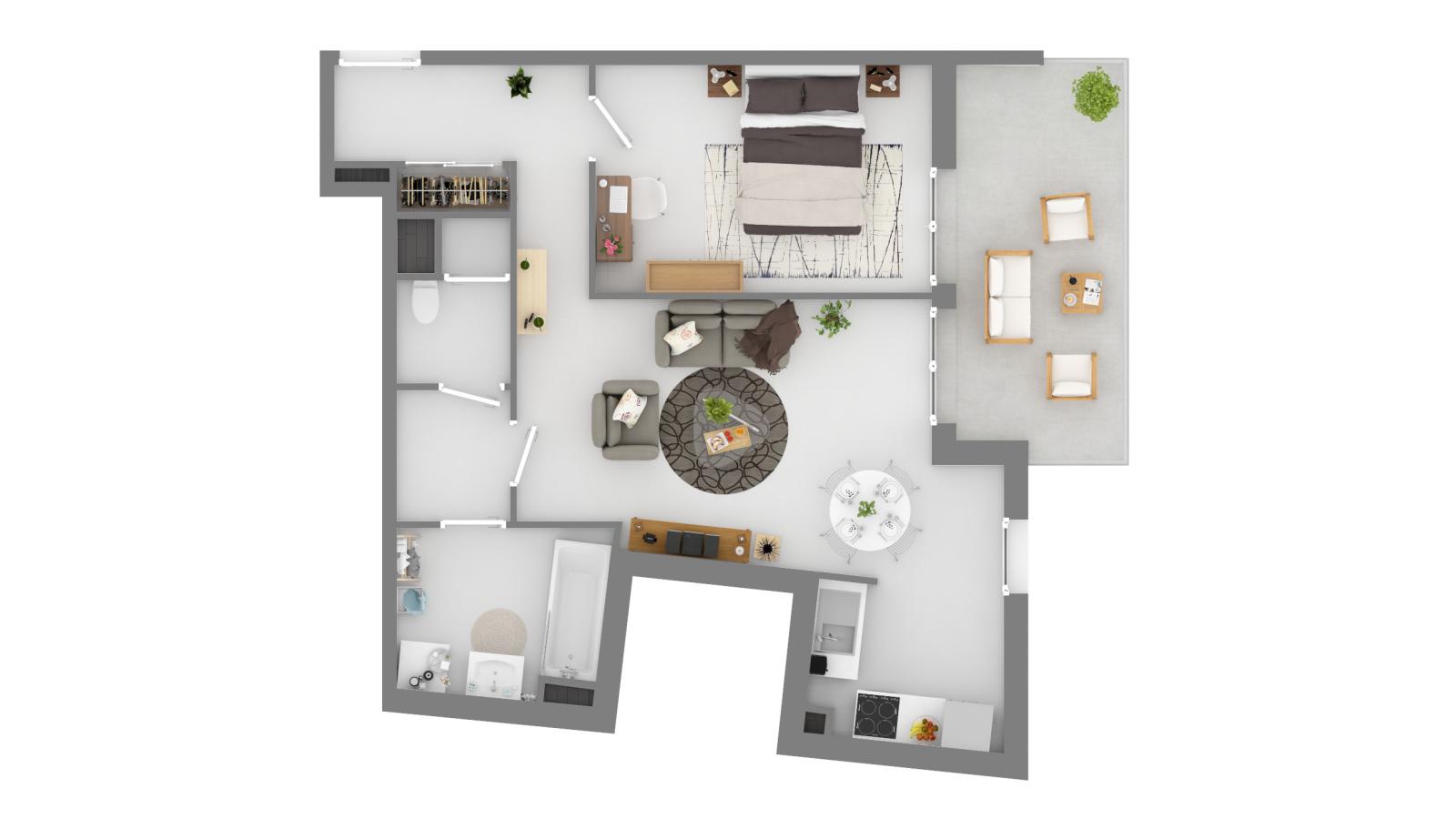 
																																							2 pièces - 
																																						1er étage - 50m² - 1 105,17 € - Photo #6
