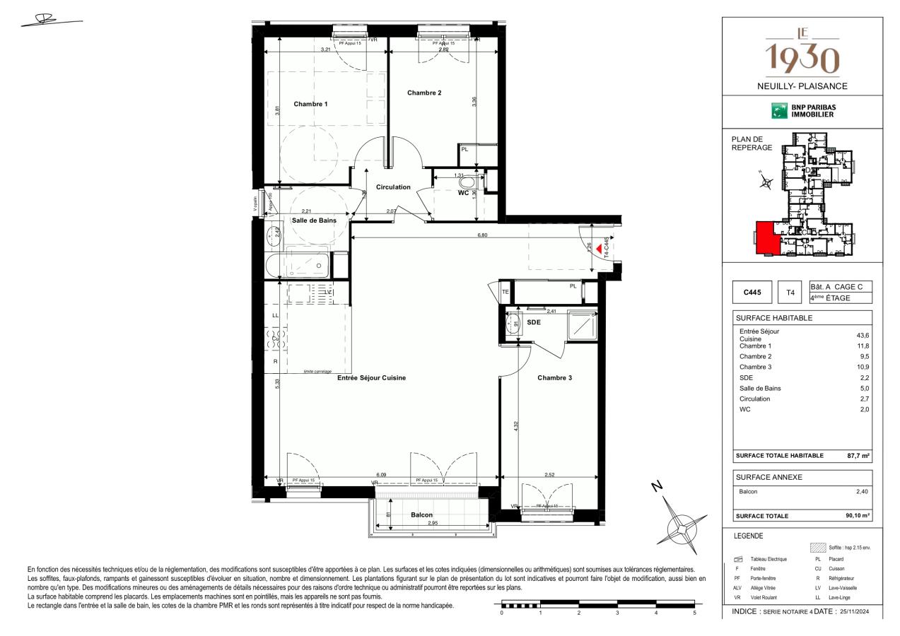 
																			4 pièces - 
																		4ème étage - 88m² - 1 596,58 € - Photo #1
