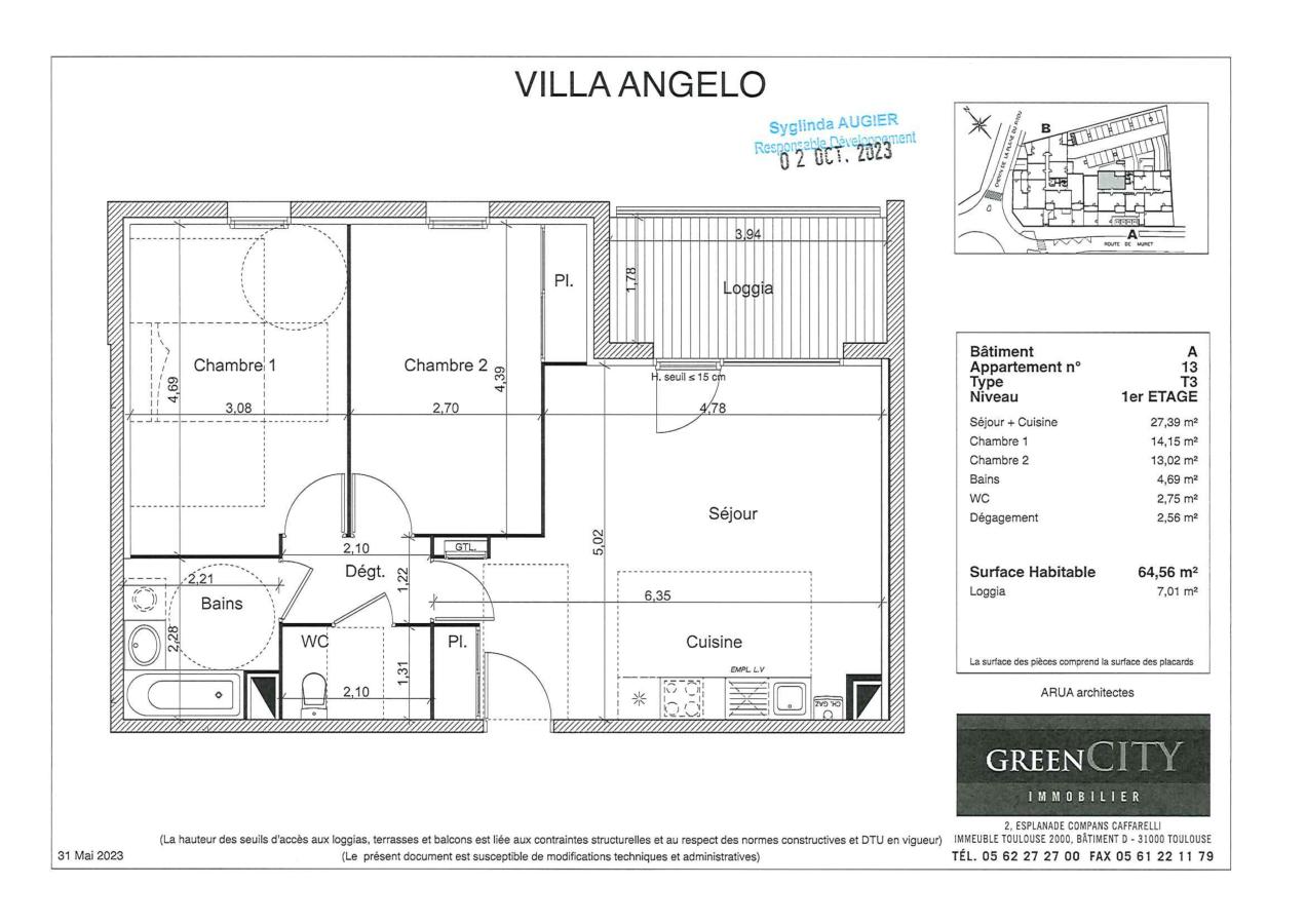 
																																							3 pièces - 
																																						1er étage - 65m² - 721,17 € - Photo #1