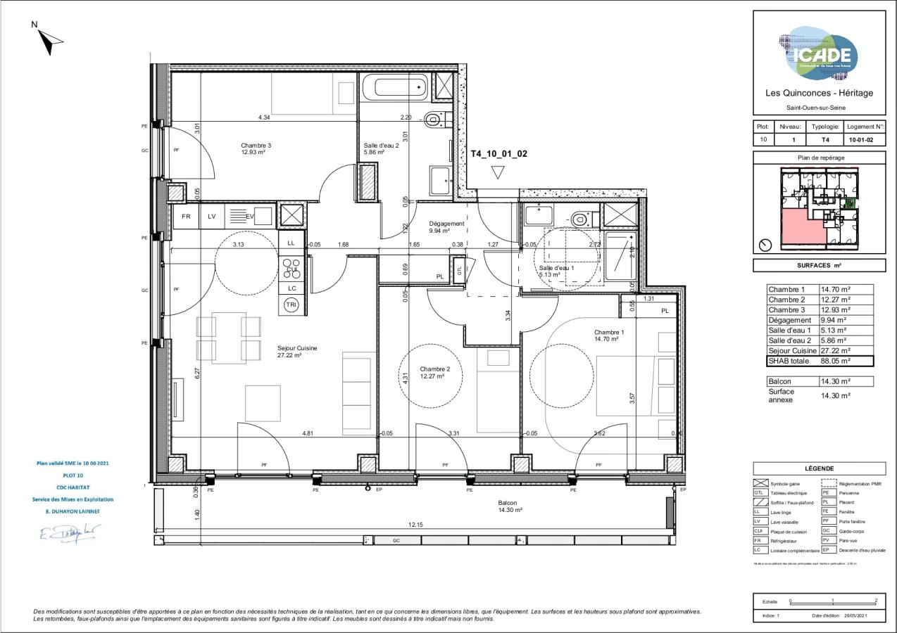 
																			4 pièces - 
																		1er étage - 88m² - 1 743,98 € - Photo #0