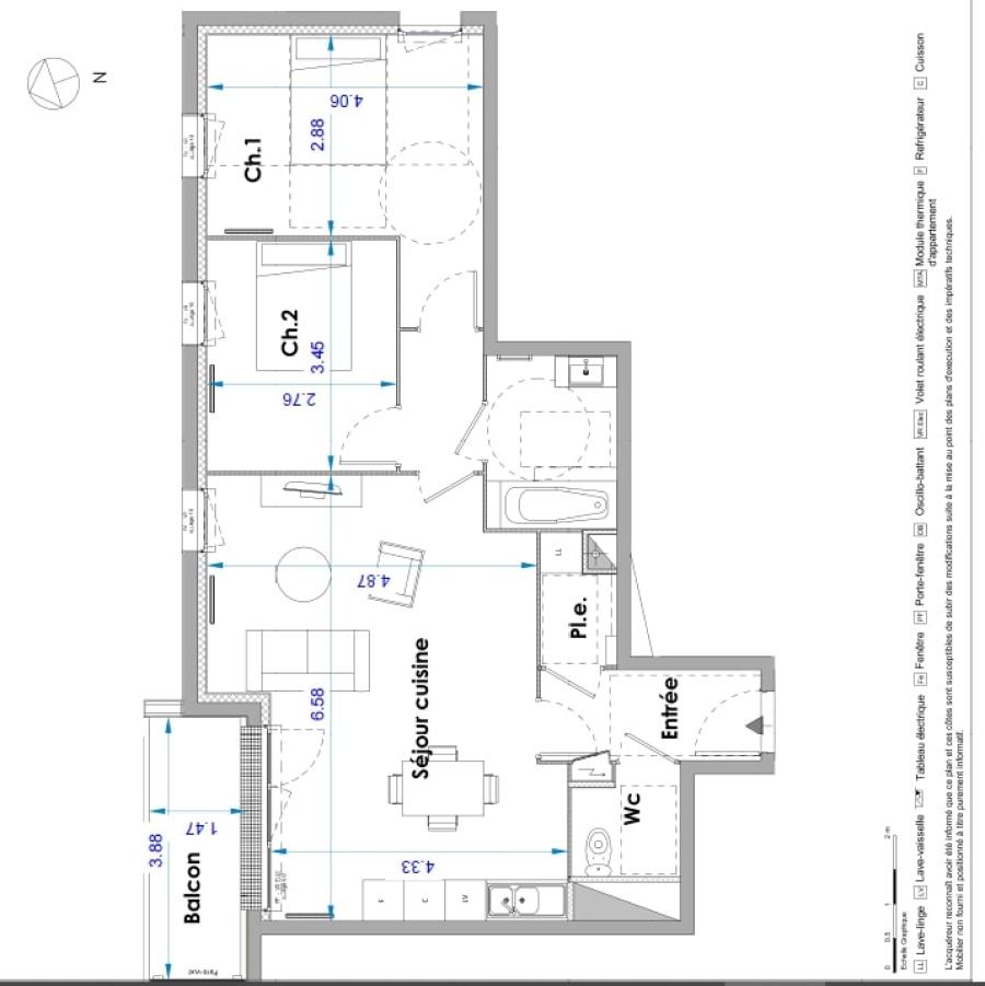 
																																							3 pièces - 
																																						3ème étage - 68m² - 885,79 € - Photo #3