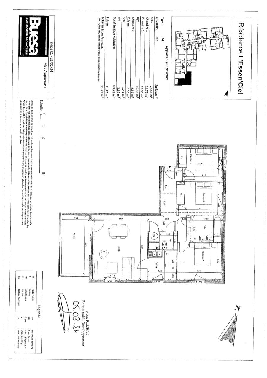 
																			4 pièces - 
																		2ème étage - 84m² - 892,57 € - Photo #1