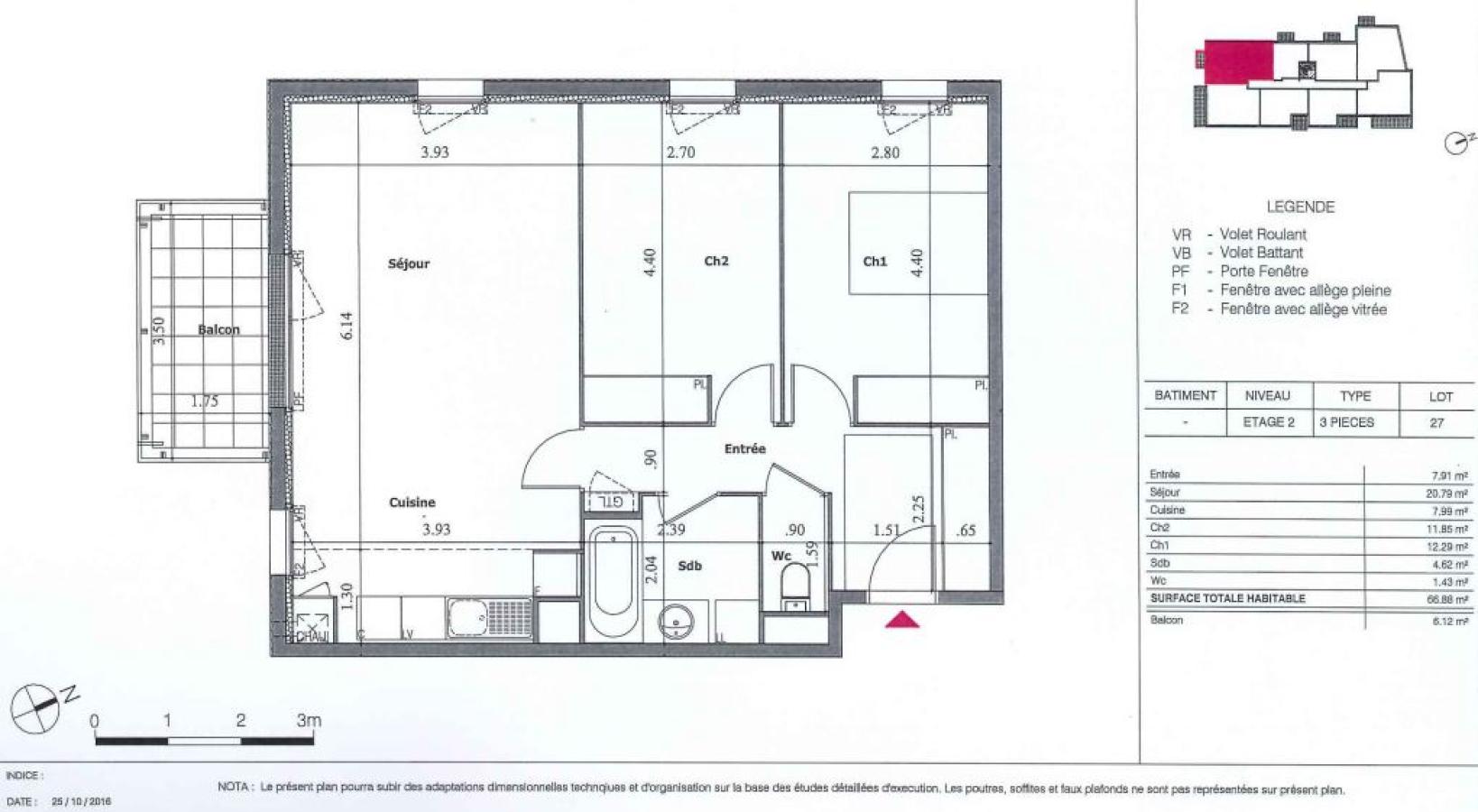3 pièces - 2ème étage - 67m² - 720,94 € - Photo #5