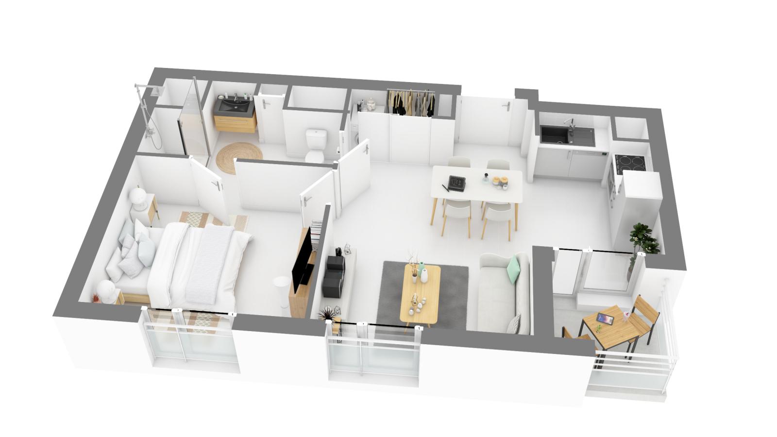 
																			2 pièces - 
																		1er étage - 41m² - 649,55 € - Photo #3