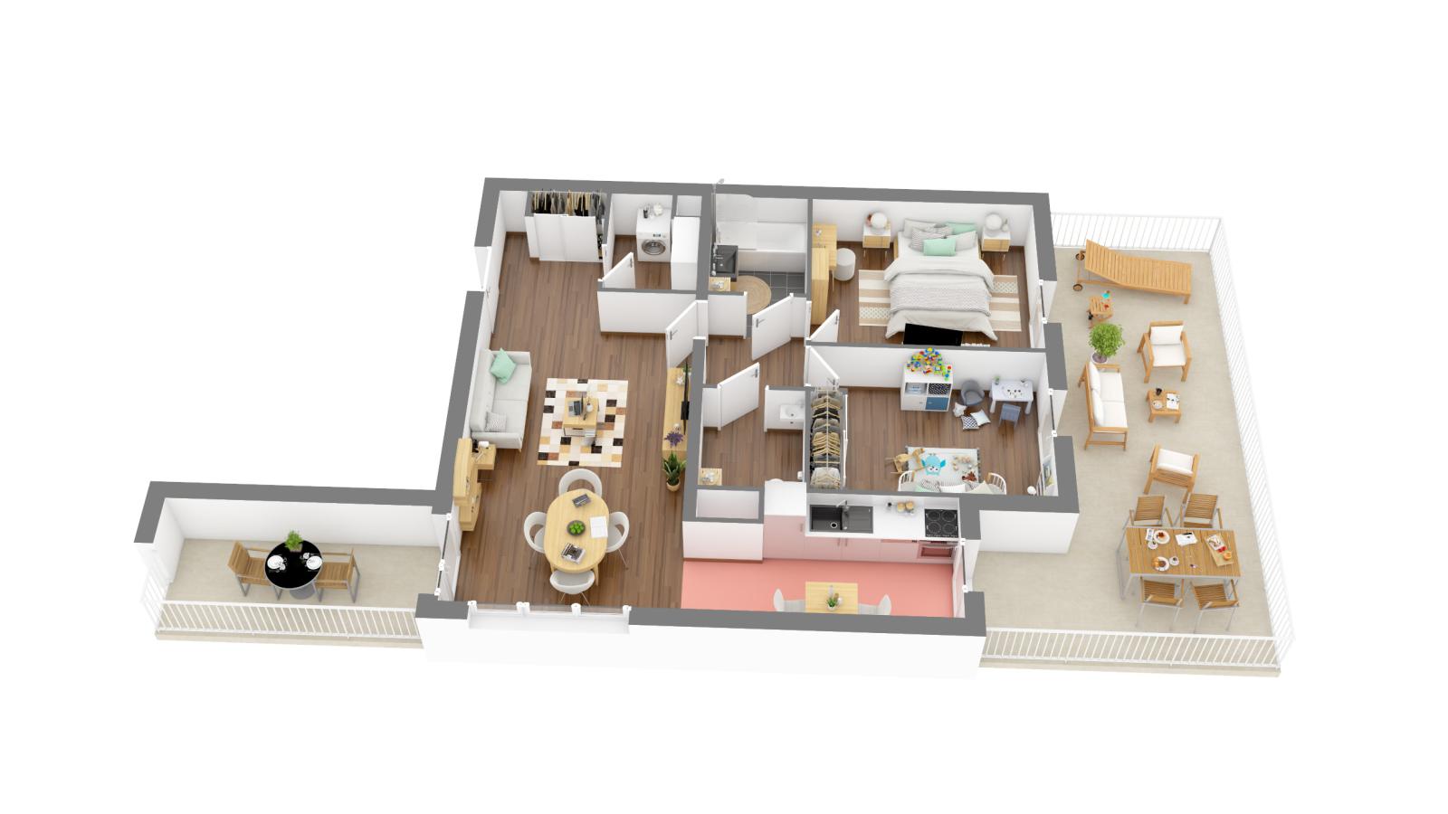 
																																							3 pièces - 
																																						1er étage - 72m² - 899,00 € - Photo #4