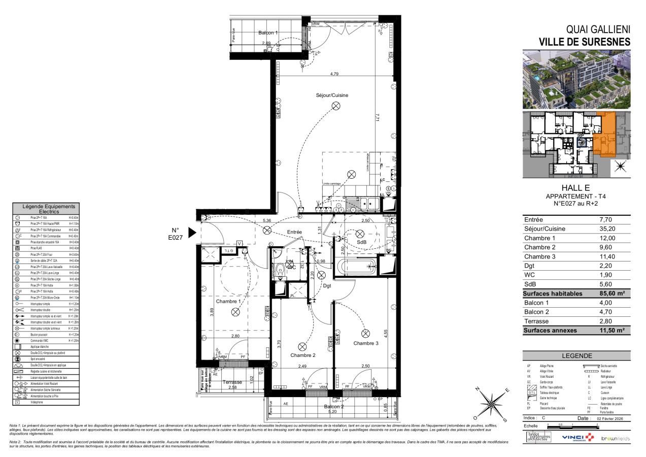 4 pièces - 2ème étage - 85m² - 2 227,41 € - Photo #0
