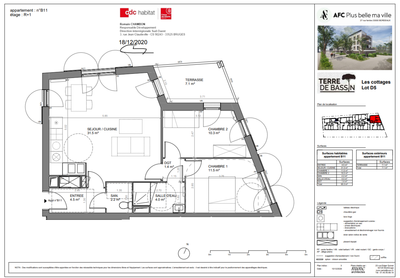 
																			3 pièces - 
																		1er étage - 65m² - 864,65 € - Photo #4